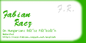 fabian racz business card